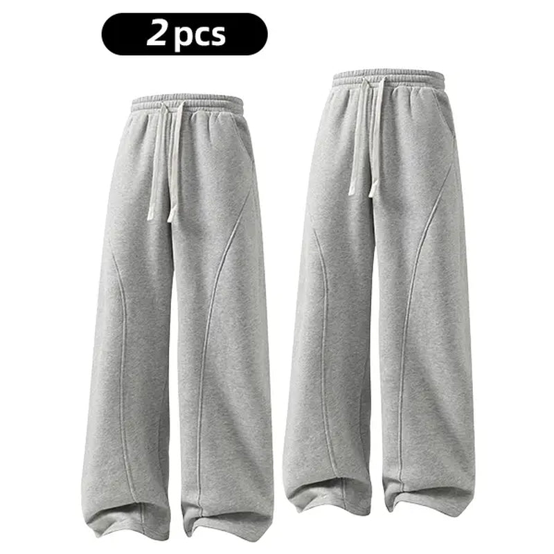 Men'S Solid-Color Drawstring Pants with Curved Blade Design—Casual Comfort, Relaxed Fit Suitable for All Seasons. Street-Style Men'S Trousers Perfect for Everyday Wear and Layering. Menswear Beige Daily Wear Pant
