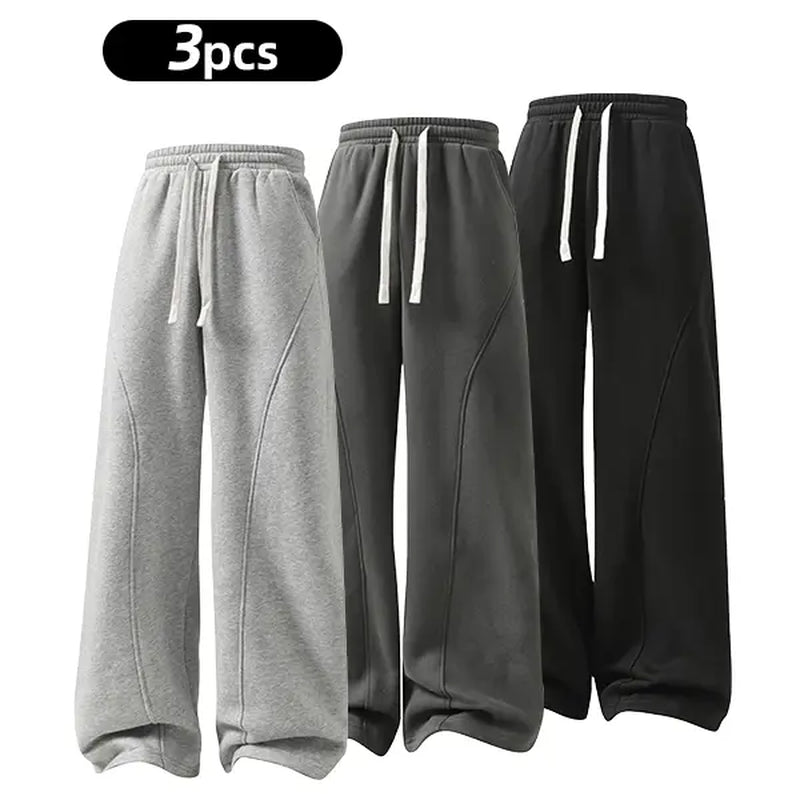 Men'S Solid-Color Drawstring Pants with Curved Blade Design—Casual Comfort, Relaxed Fit Suitable for All Seasons. Street-Style Men'S Trousers Perfect for Everyday Wear and Layering. Menswear Beige Daily Wear Pant