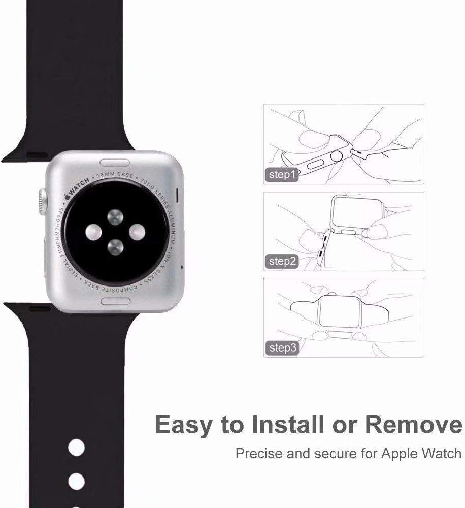 4 Pack Watch Band for 38Mm 40Mm 42Mm 44Mm Watch,Soft Sport Bands Replacement for Watch Series654321 Women Men (Multicolor NK2, 42Mm44Mm SM)