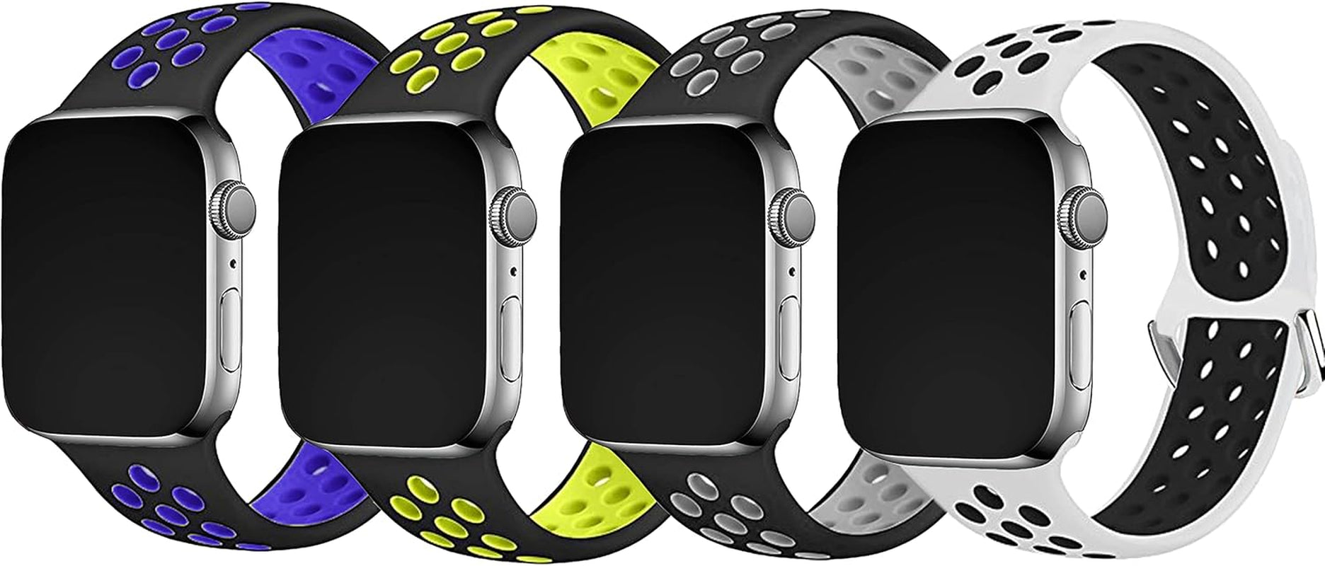 4 Pack Watch Band for 38Mm 40Mm 42Mm 44Mm Watch,Soft Sport Bands Replacement for Watch Series654321 Women Men (Multicolor NK2, 42Mm44Mm SM)