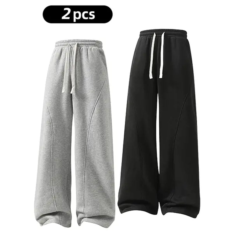 Men'S Solid-Color Drawstring Pants with Curved Blade Design—Casual Comfort, Relaxed Fit Suitable for All Seasons. Street-Style Men'S Trousers Perfect for Everyday Wear and Layering. Menswear Beige Daily Wear Pant