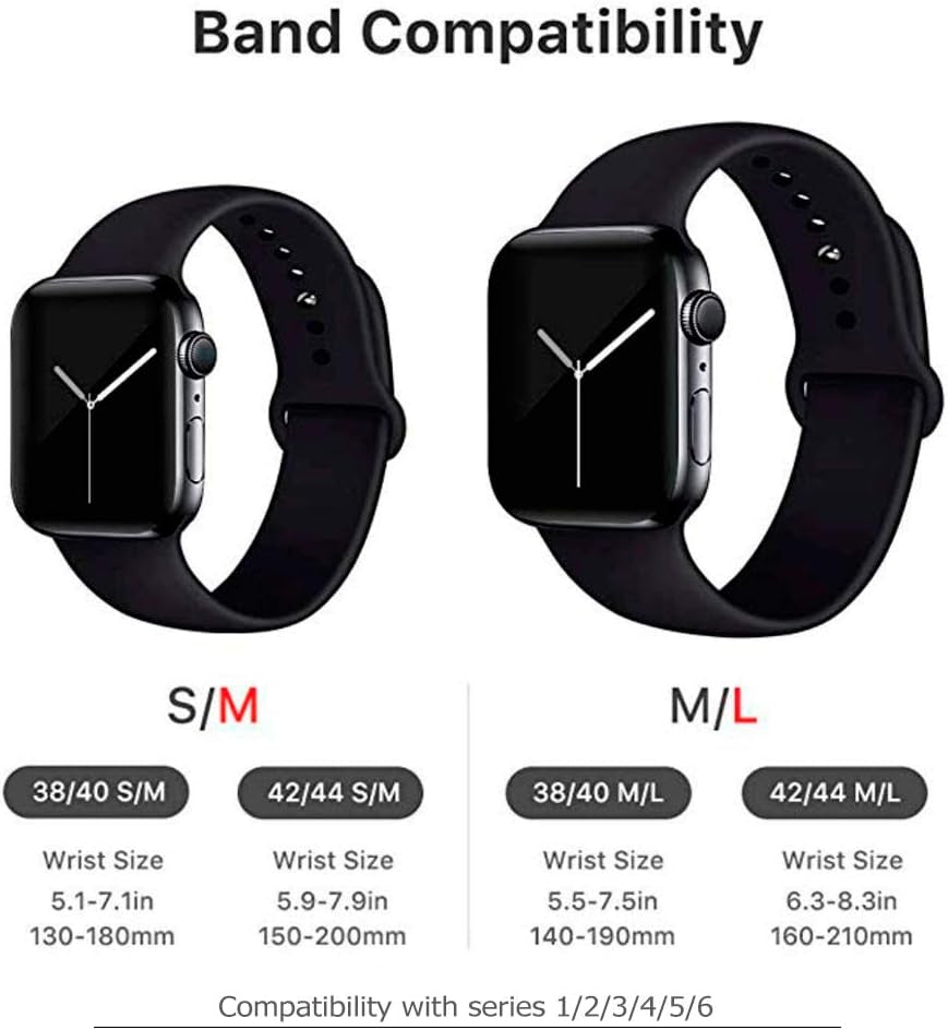 4 Pack Watch Band for 38Mm 40Mm 42Mm 44Mm Watch,Soft Sport Bands Replacement for Watch Series654321 Women Men (Multicolor NK2, 42Mm44Mm SM)