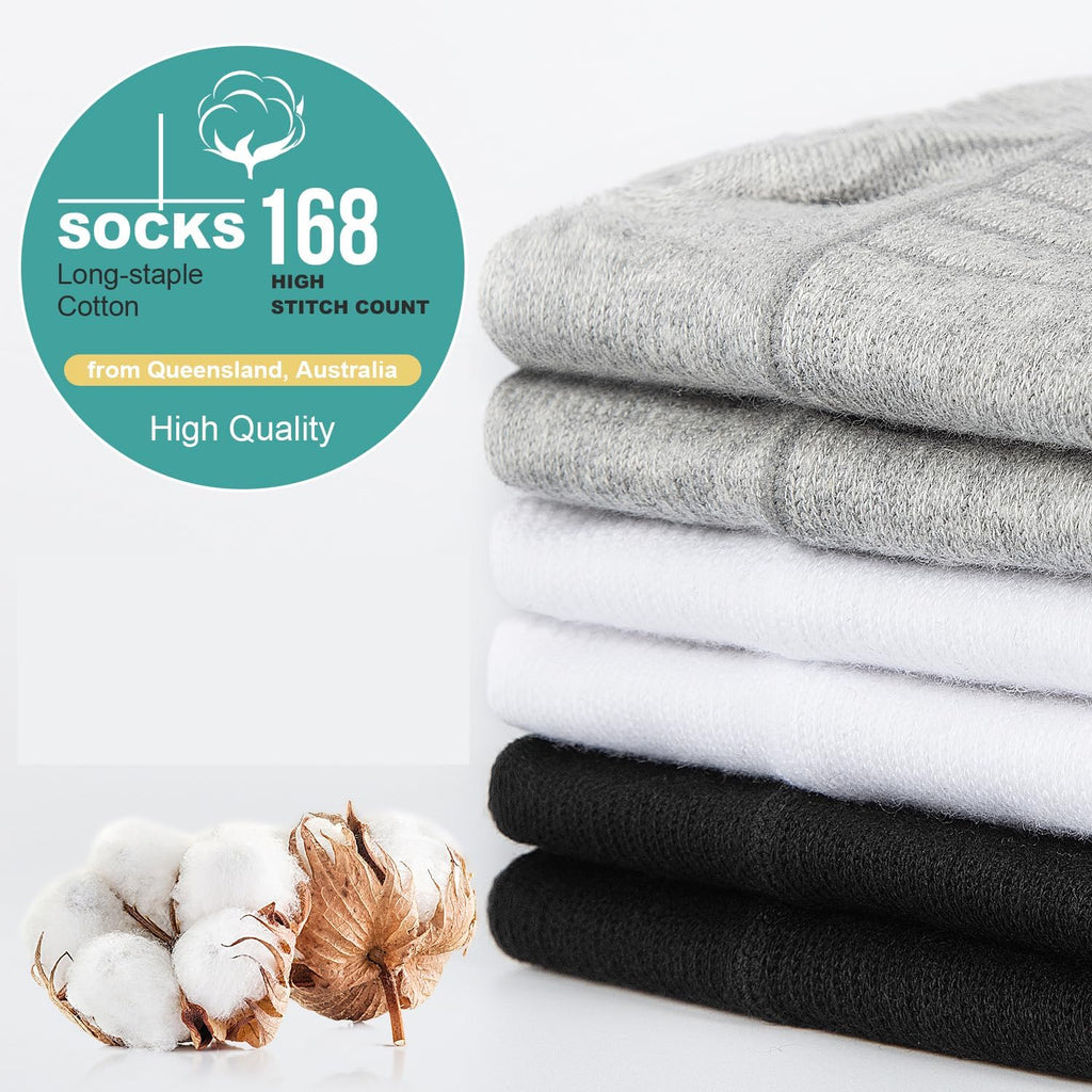 Athletic Running Ankle Socks, Low Cut Cushioned Anti-Blister Tab Sports Socks Men Women 6Pairs