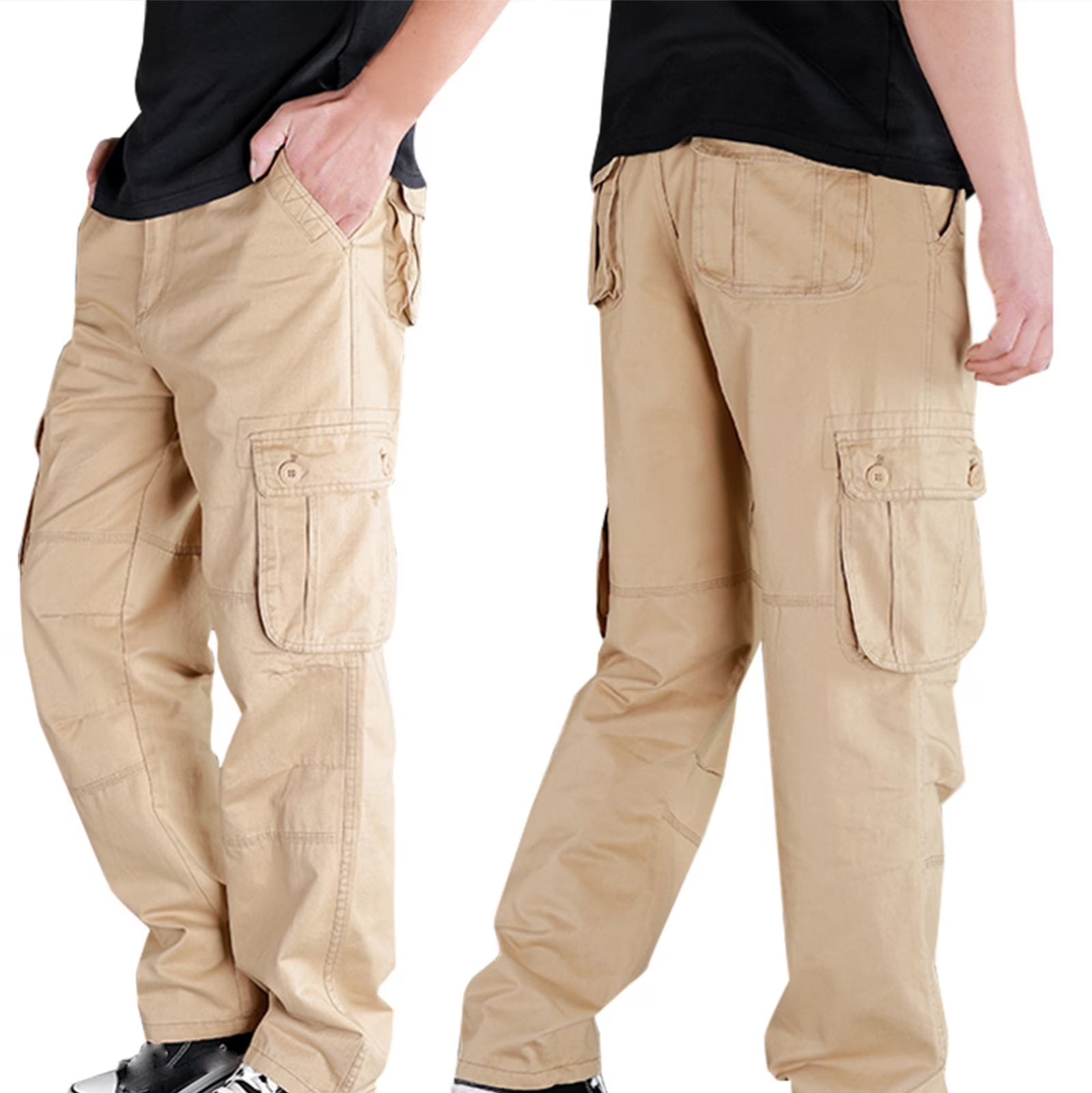 Mens Cargo Pants Big and Tall Multi Pockets Pants Work Work Trousers Classic Workwear Cargo Pants