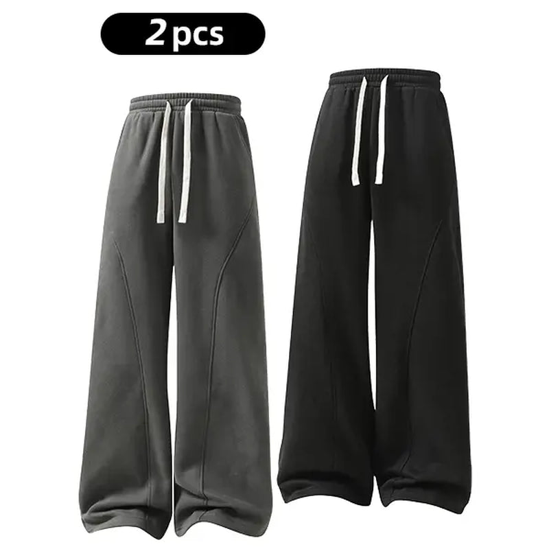 Men'S Solid-Color Drawstring Pants with Curved Blade Design—Casual Comfort, Relaxed Fit Suitable for All Seasons. Street-Style Men'S Trousers Perfect for Everyday Wear and Layering. Menswear Beige Daily Wear Pant