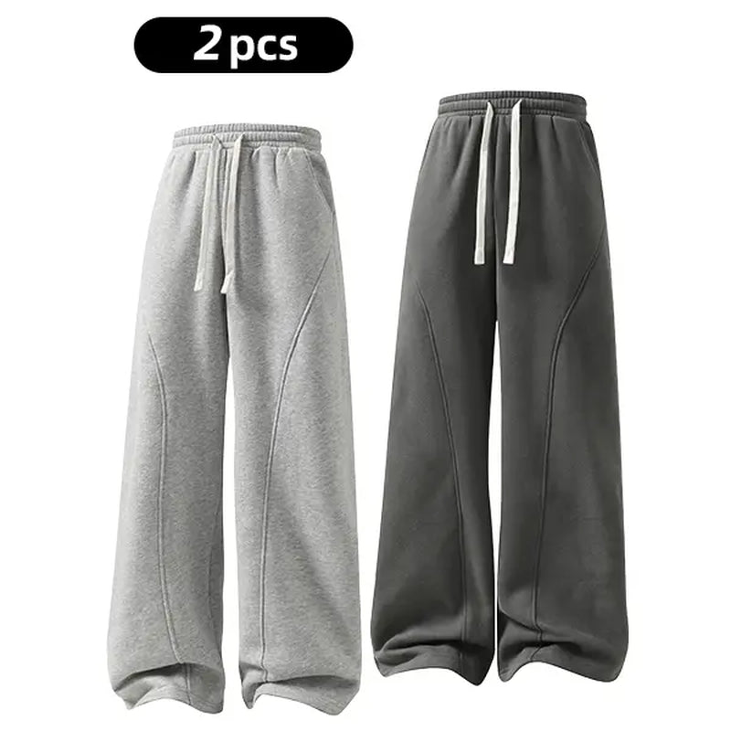Men'S Solid-Color Drawstring Pants with Curved Blade Design—Casual Comfort, Relaxed Fit Suitable for All Seasons. Street-Style Men'S Trousers Perfect for Everyday Wear and Layering. Menswear Beige Daily Wear Pant